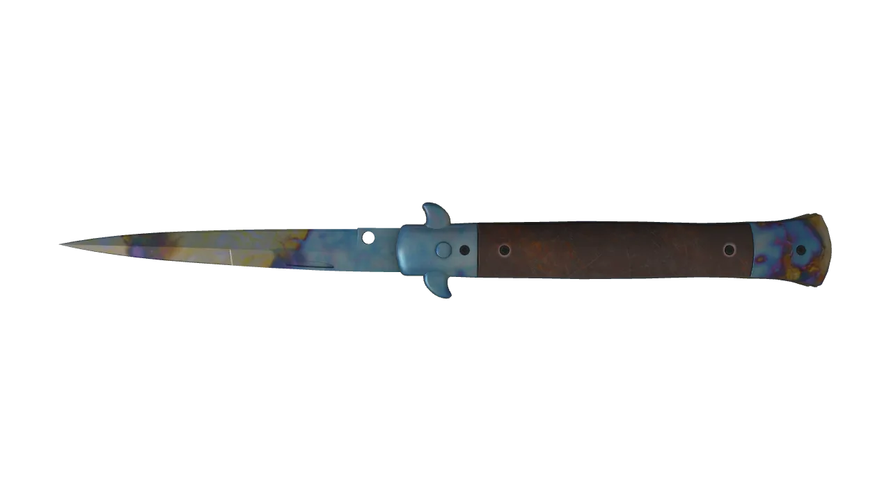 Stiletto Knife | Case Hardened seed #442, back