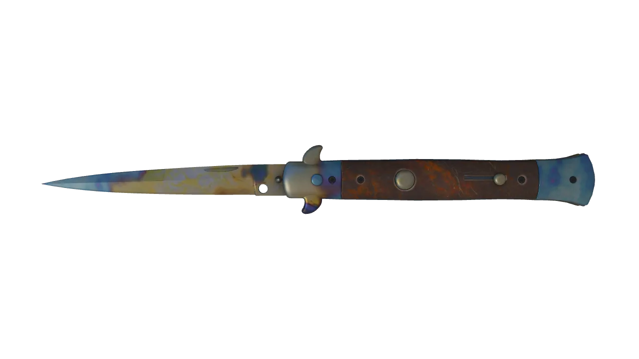 Stiletto Knife | Case Hardened seed #442, front