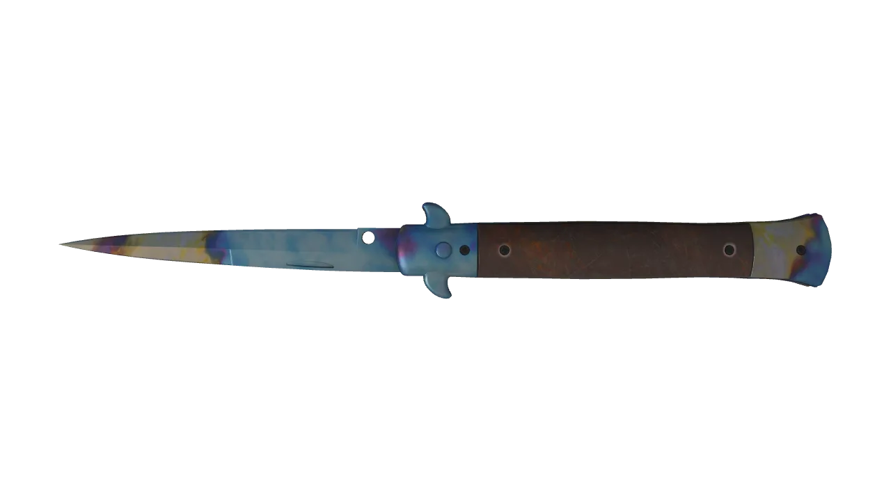 Stiletto Knife | Case Hardened seed #453, back