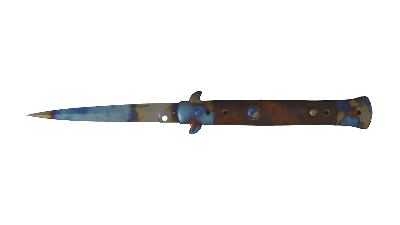 Stiletto Knife | Case Hardened seed #453, front