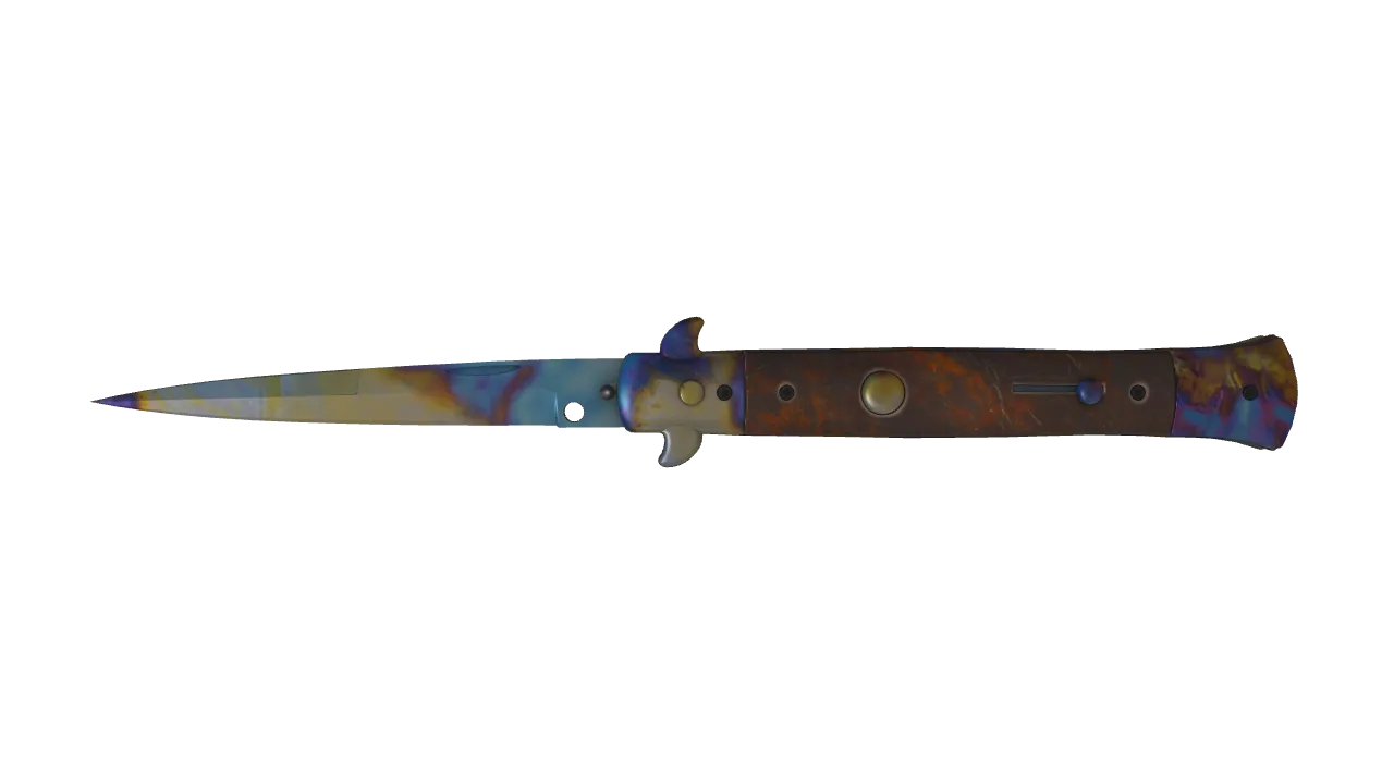 Stiletto Knife | Case Hardened seed #457, front