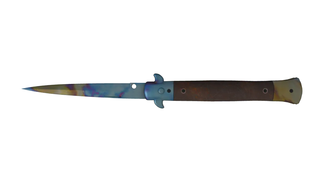 Stiletto Knife | Case Hardened seed #463, back