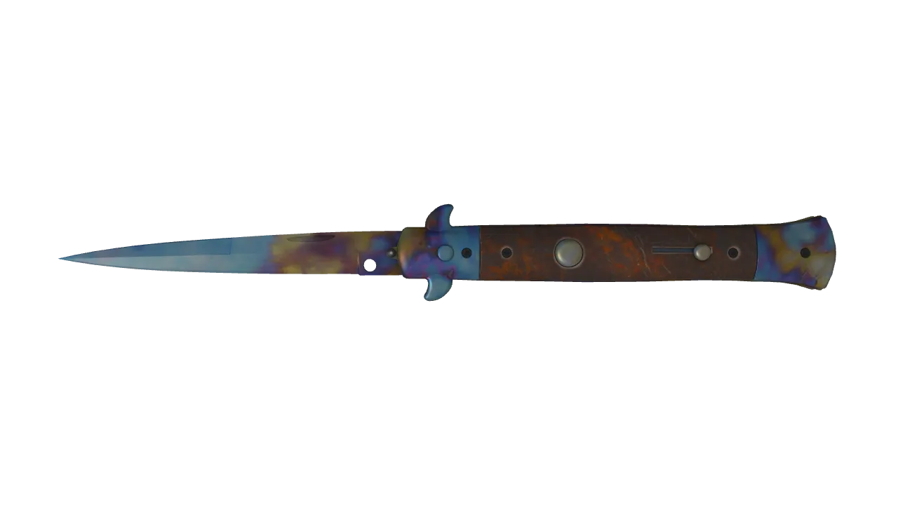 Stiletto Knife | Case Hardened seed #463, front
