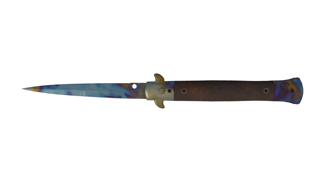 Stiletto Knife | Case Hardened seed #466, back