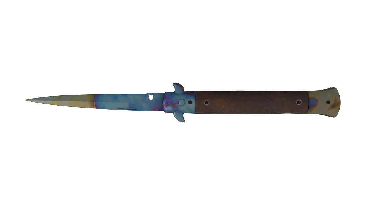 Stiletto Knife | Case Hardened seed #470, back