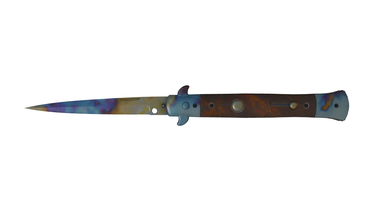 Stiletto Knife | Case Hardened seed #470, front