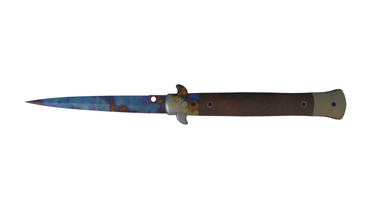 Stiletto Knife | Case Hardened seed #478, back