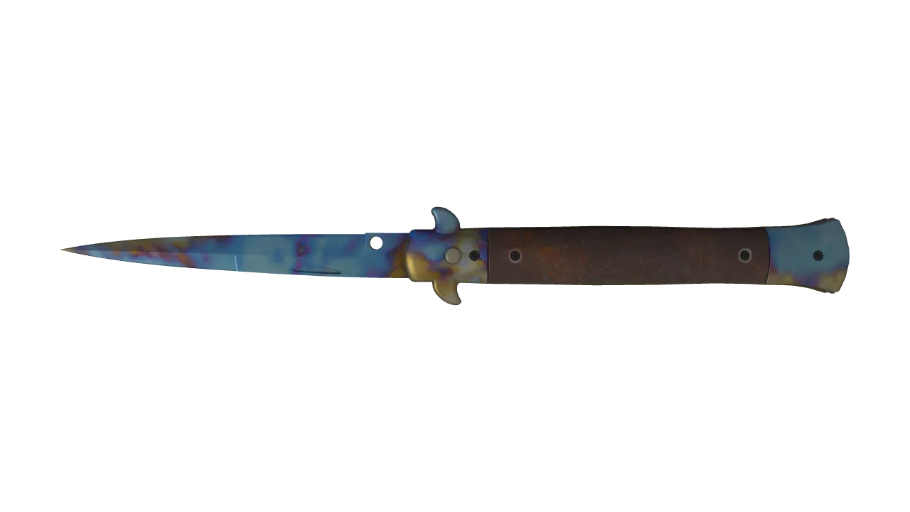 Stiletto Knife | Case Hardened seed #488, back