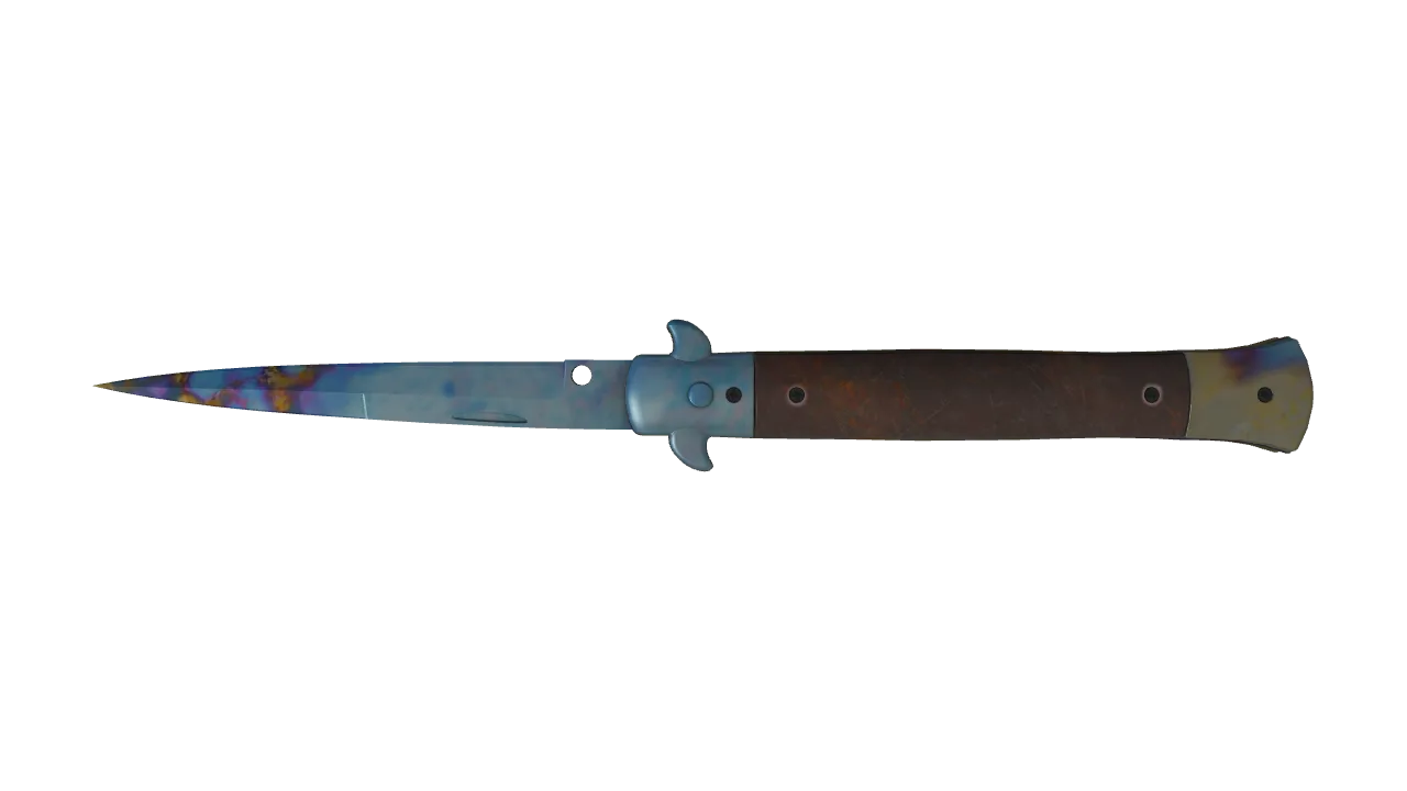 Stiletto Knife | Case Hardened seed #494, back