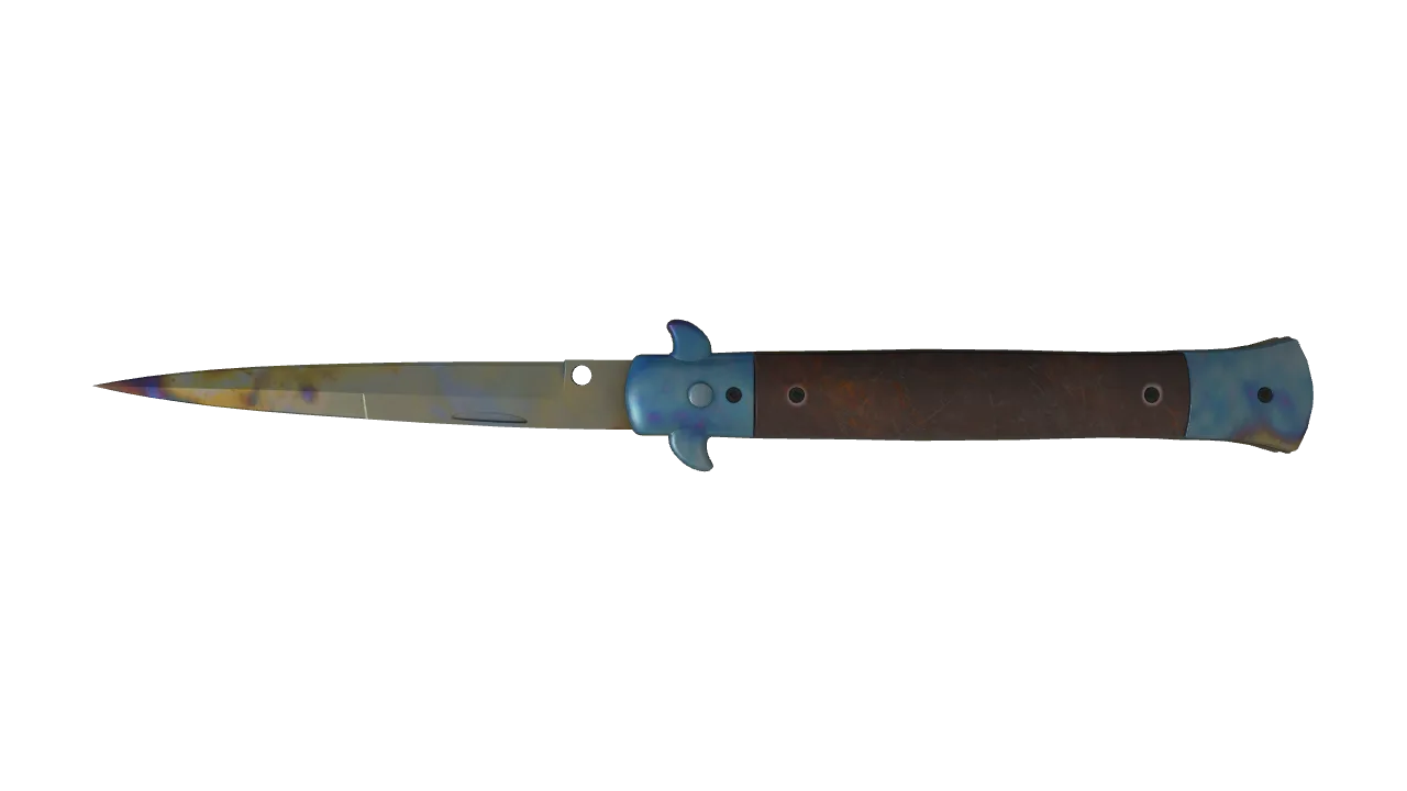 Stiletto Knife | Case Hardened seed #497, back