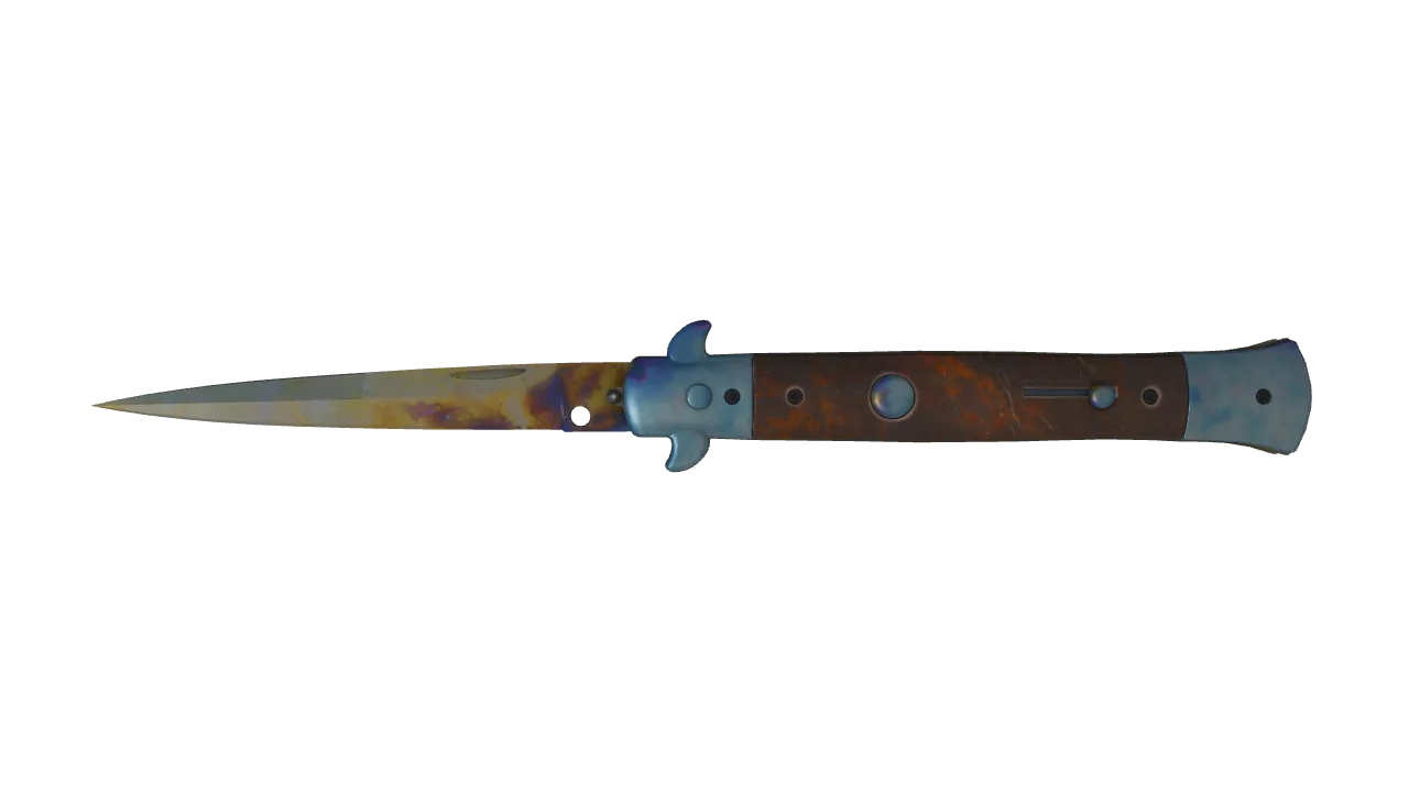 Stiletto Knife | Case Hardened seed #497, front