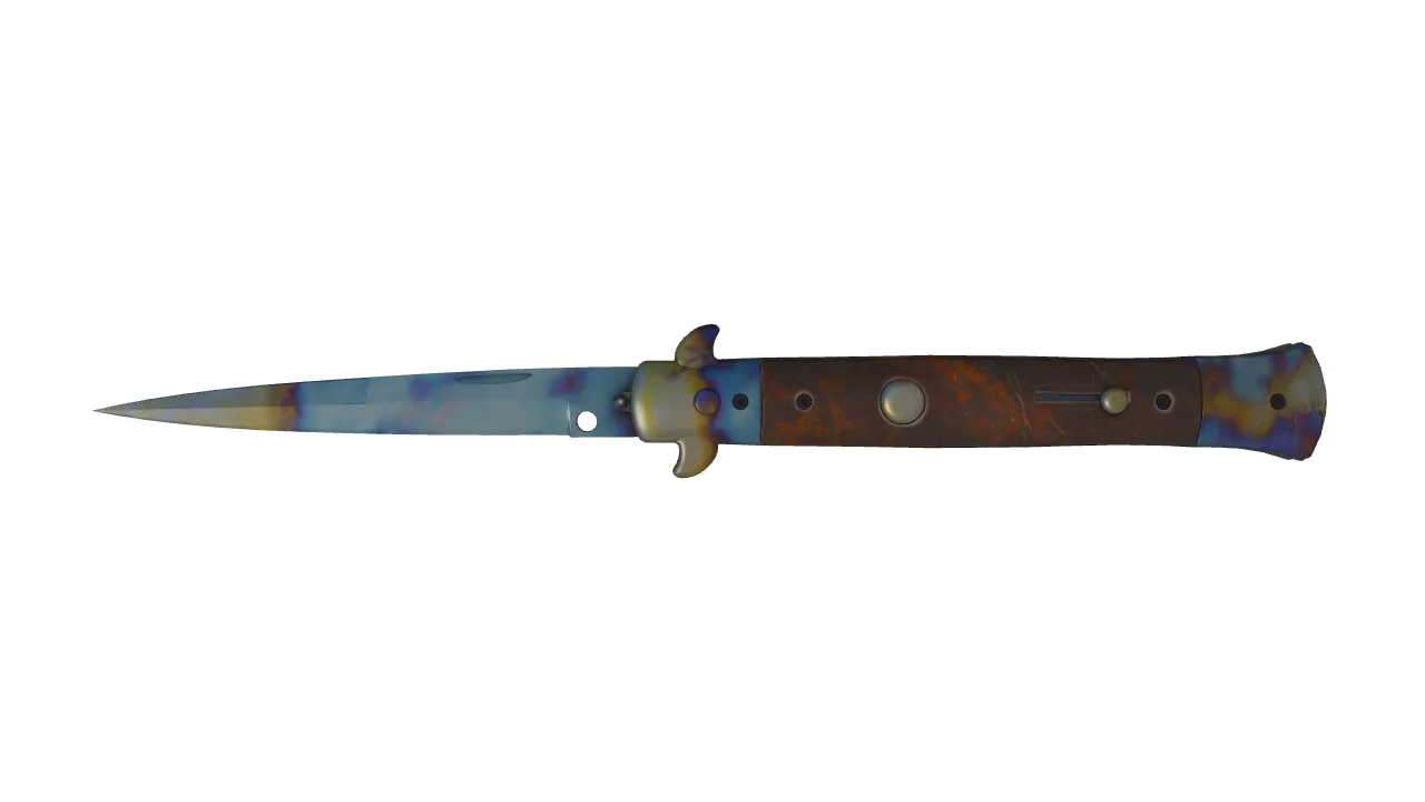 Stiletto Knife | Case Hardened seed #499, front