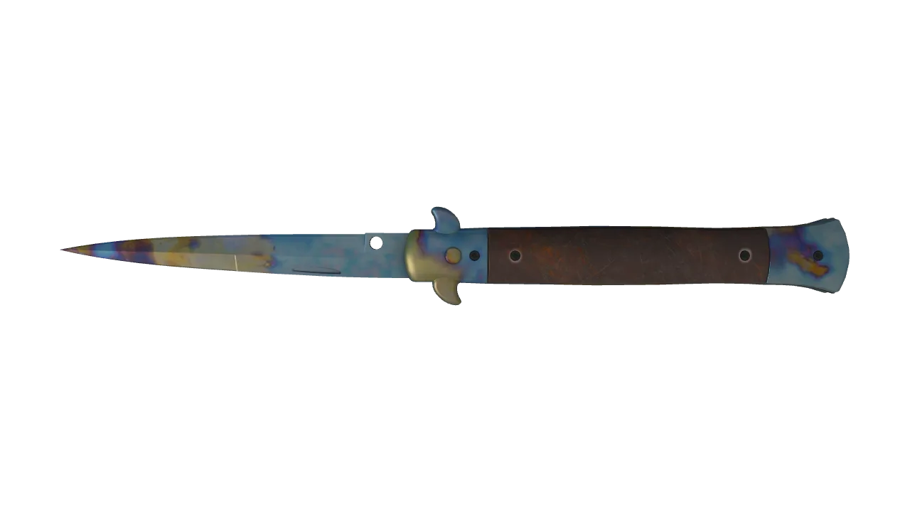 Stiletto Knife | Case Hardened seed #507, back