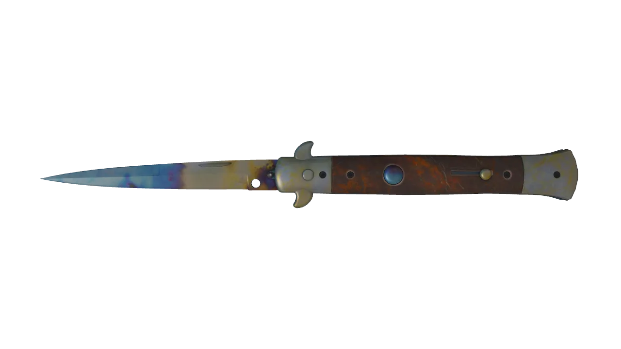 Stiletto Knife | Case Hardened seed #507, front