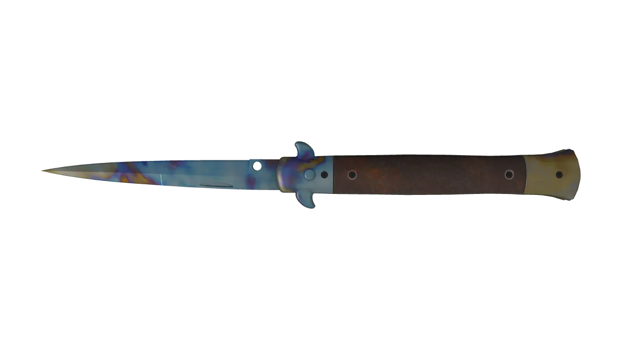 Stiletto Knife | Case Hardened seed #510, back
