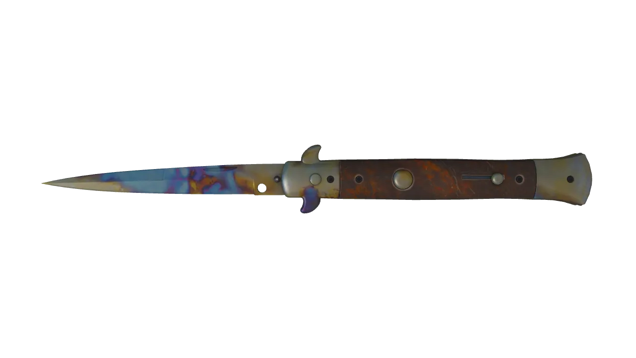 Stiletto Knife | Case Hardened seed #510, front