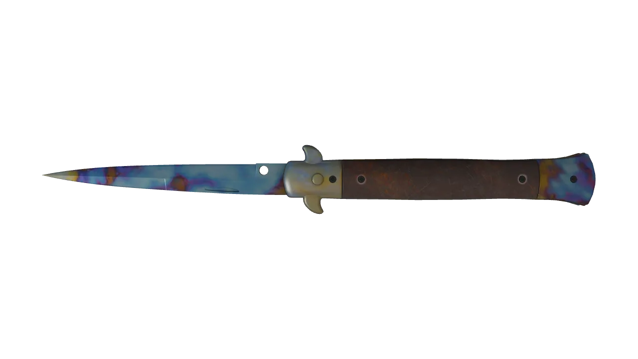 Stiletto Knife | Case Hardened seed #515, back