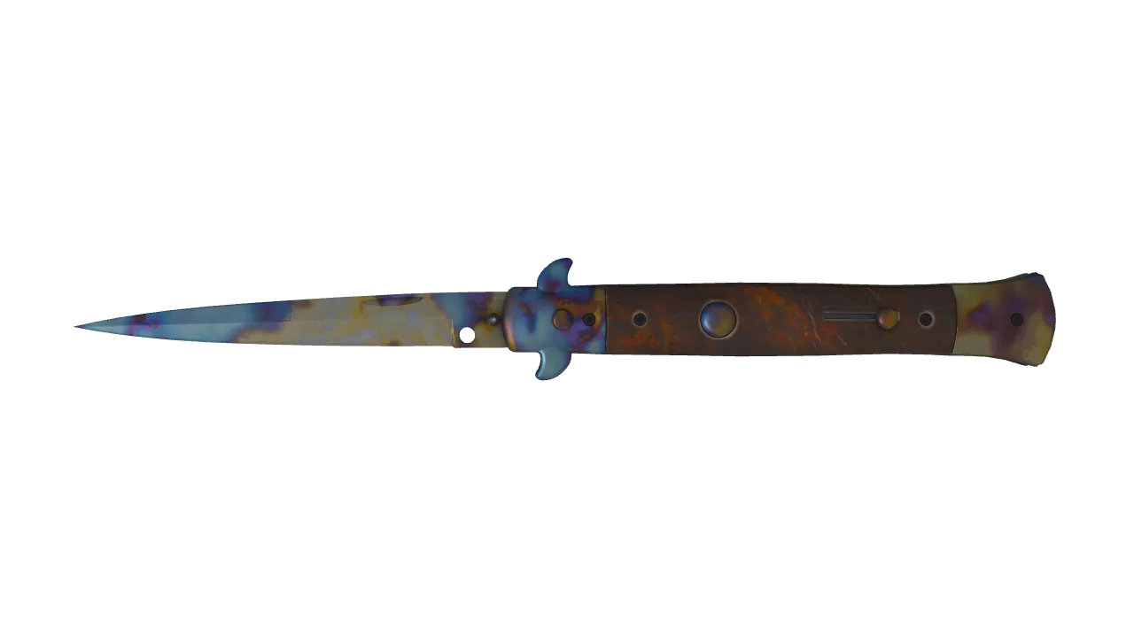 Stiletto Knife | Case Hardened seed #541, front