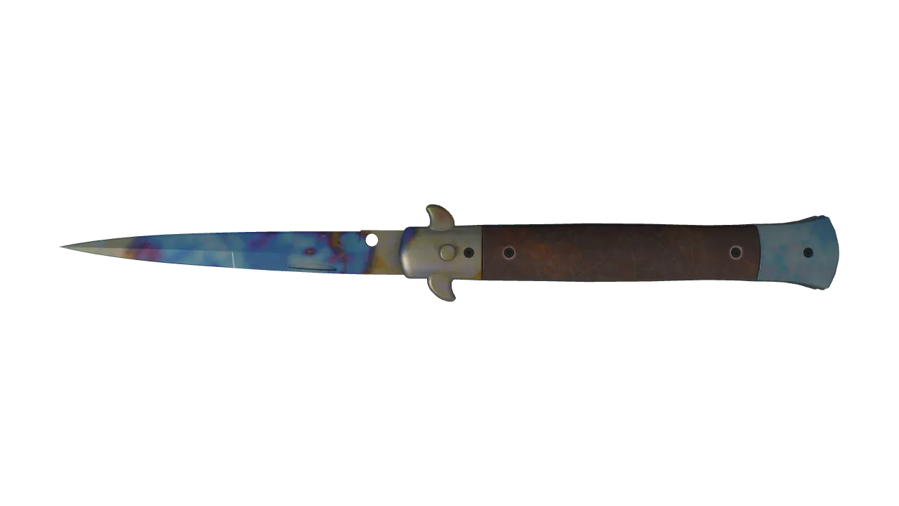 Stiletto Knife | Case Hardened seed #547, back