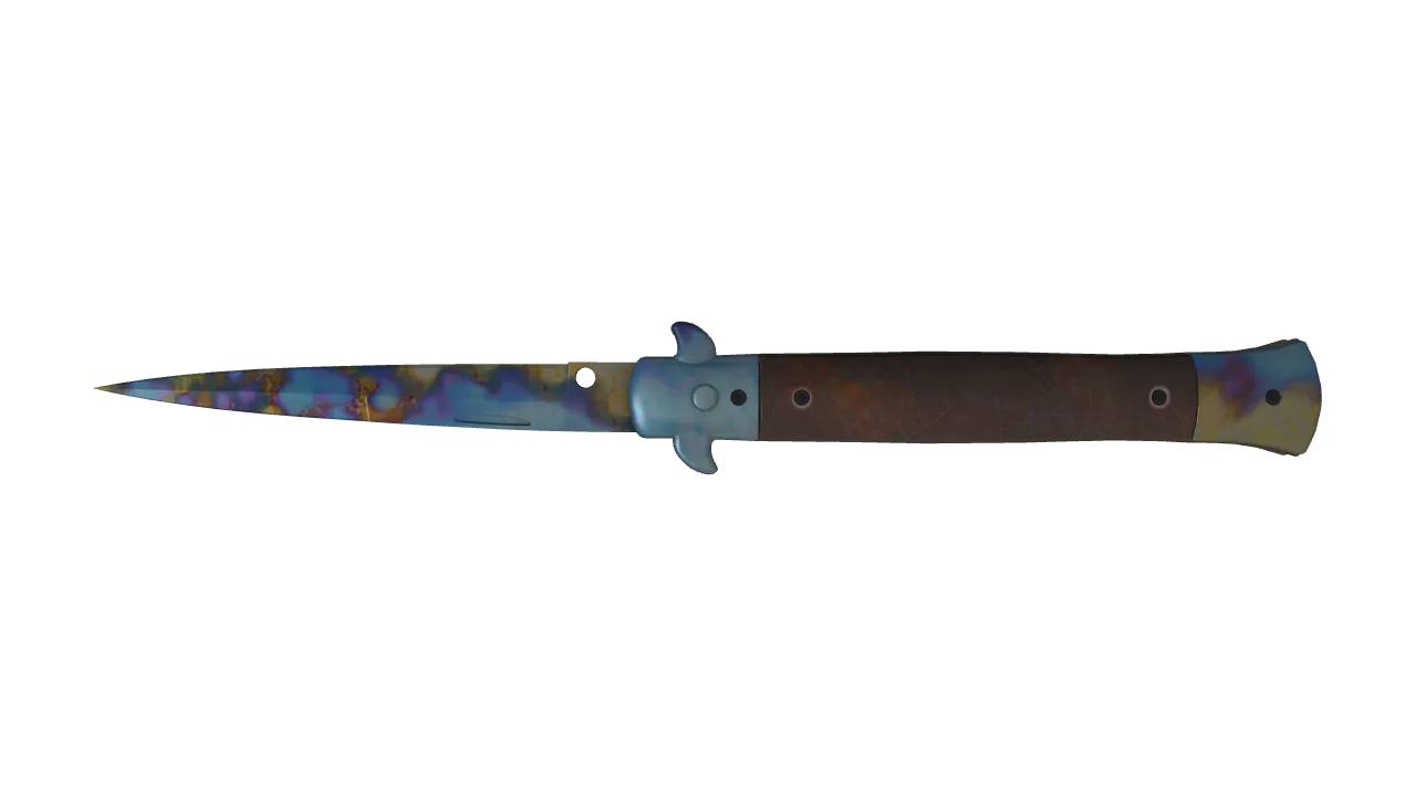 Stiletto Knife | Case Hardened seed #575, back