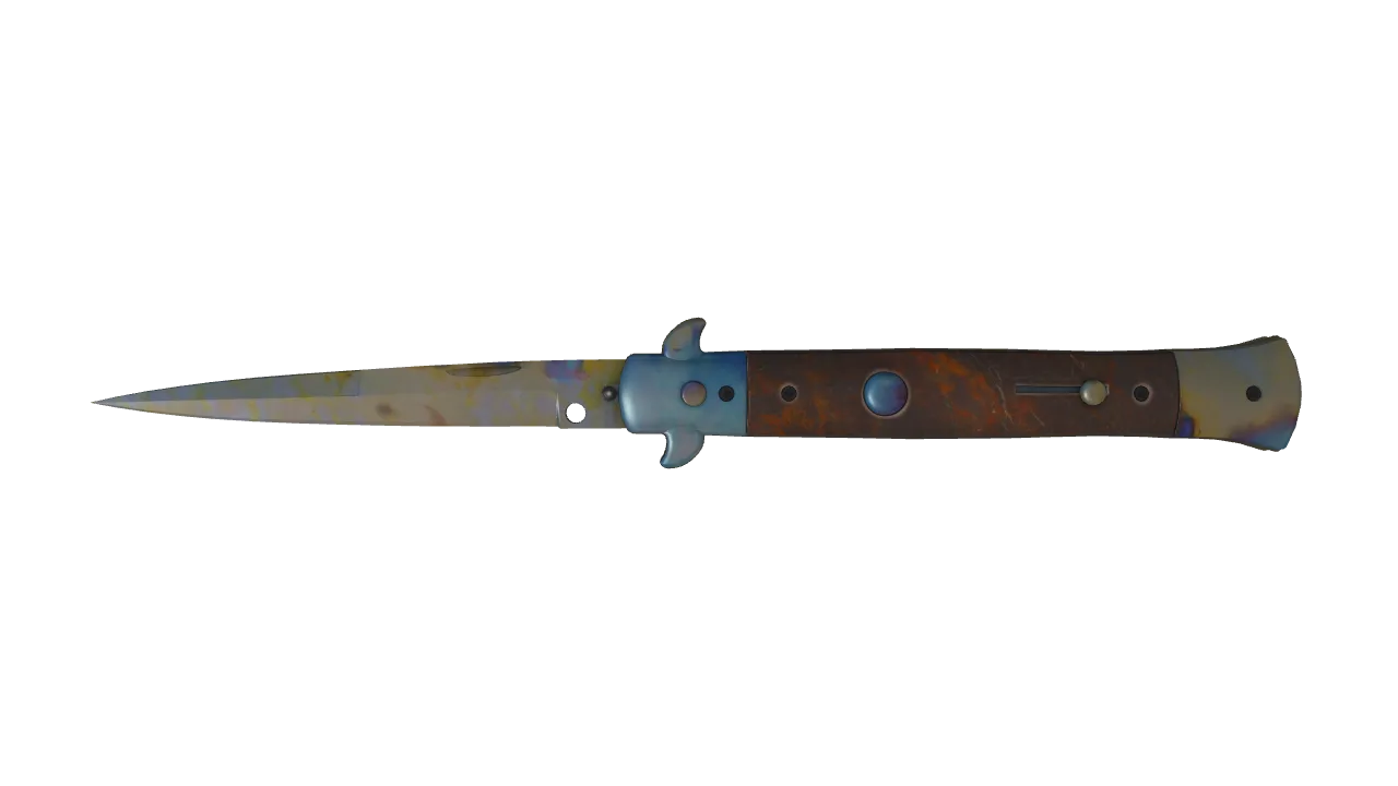 Stiletto Knife | Case Hardened seed #575, front