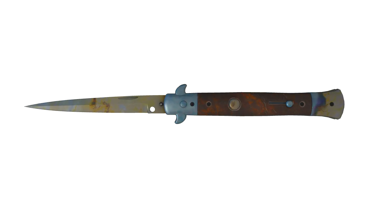 Stiletto Knife | Case Hardened seed #592, front