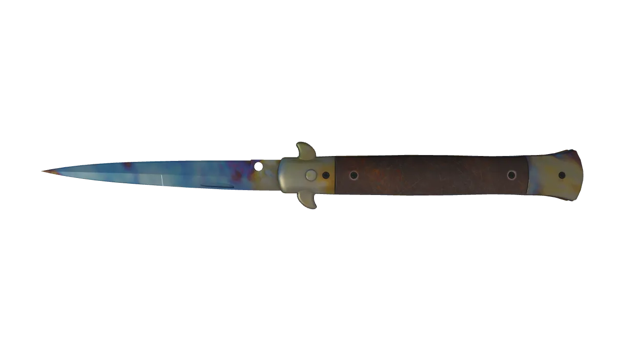 Stiletto Knife | Case Hardened seed #612, back
