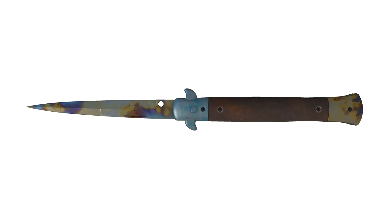 Stiletto Knife | Case Hardened seed #622, back
