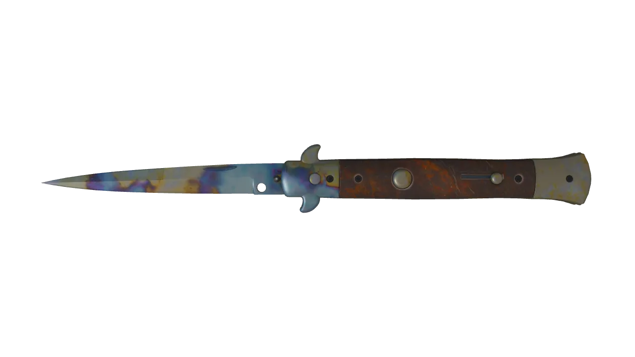 Stiletto Knife | Case Hardened seed #622, front