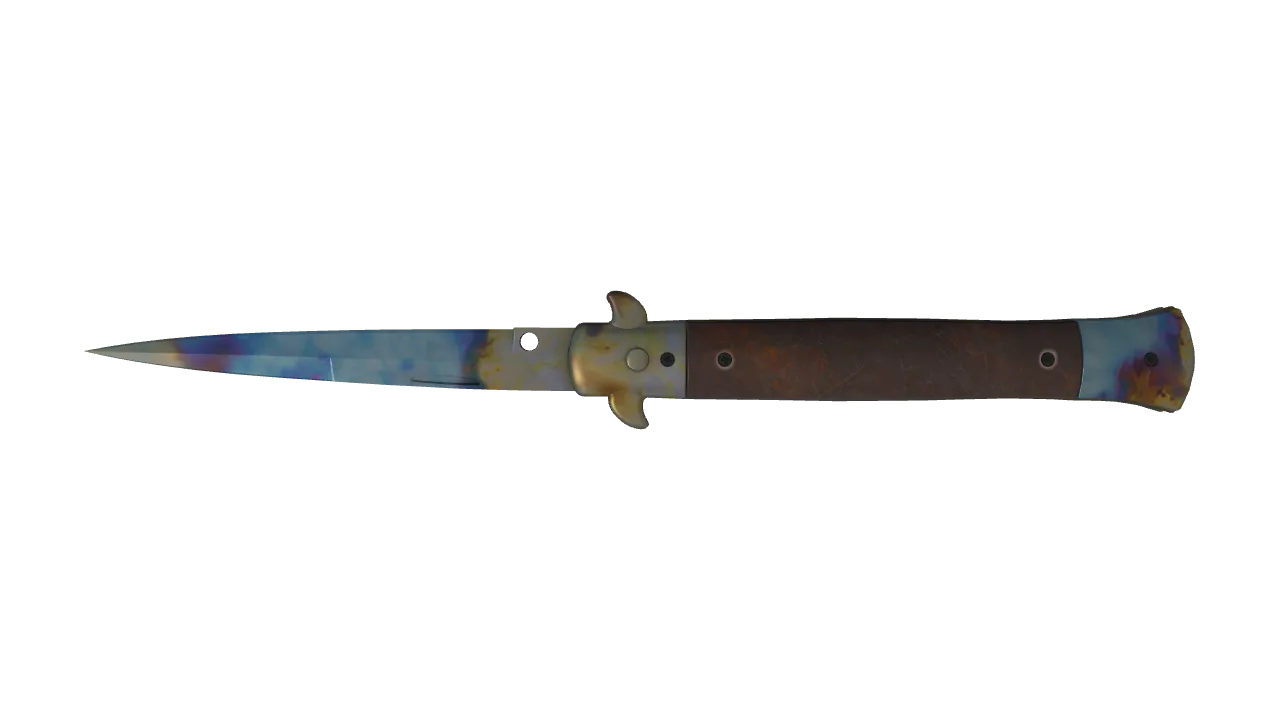 Stiletto Knife | Case Hardened seed #630, back
