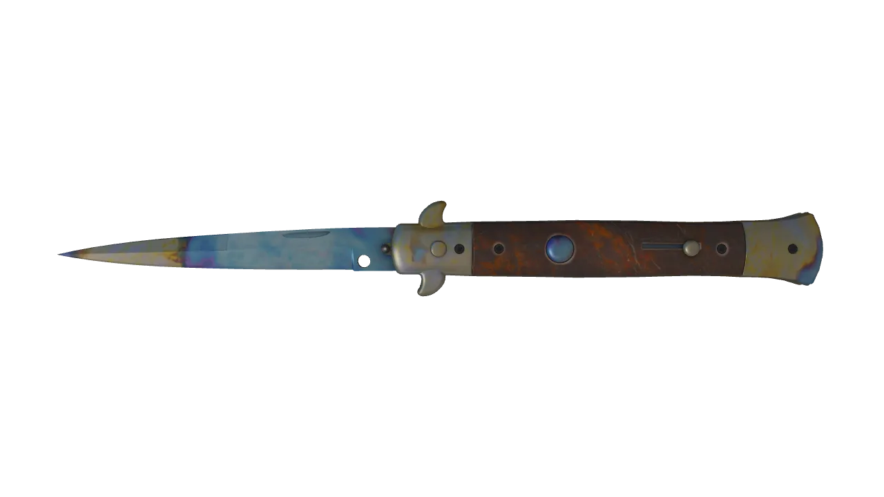 Stiletto Knife | Case Hardened seed #630, front