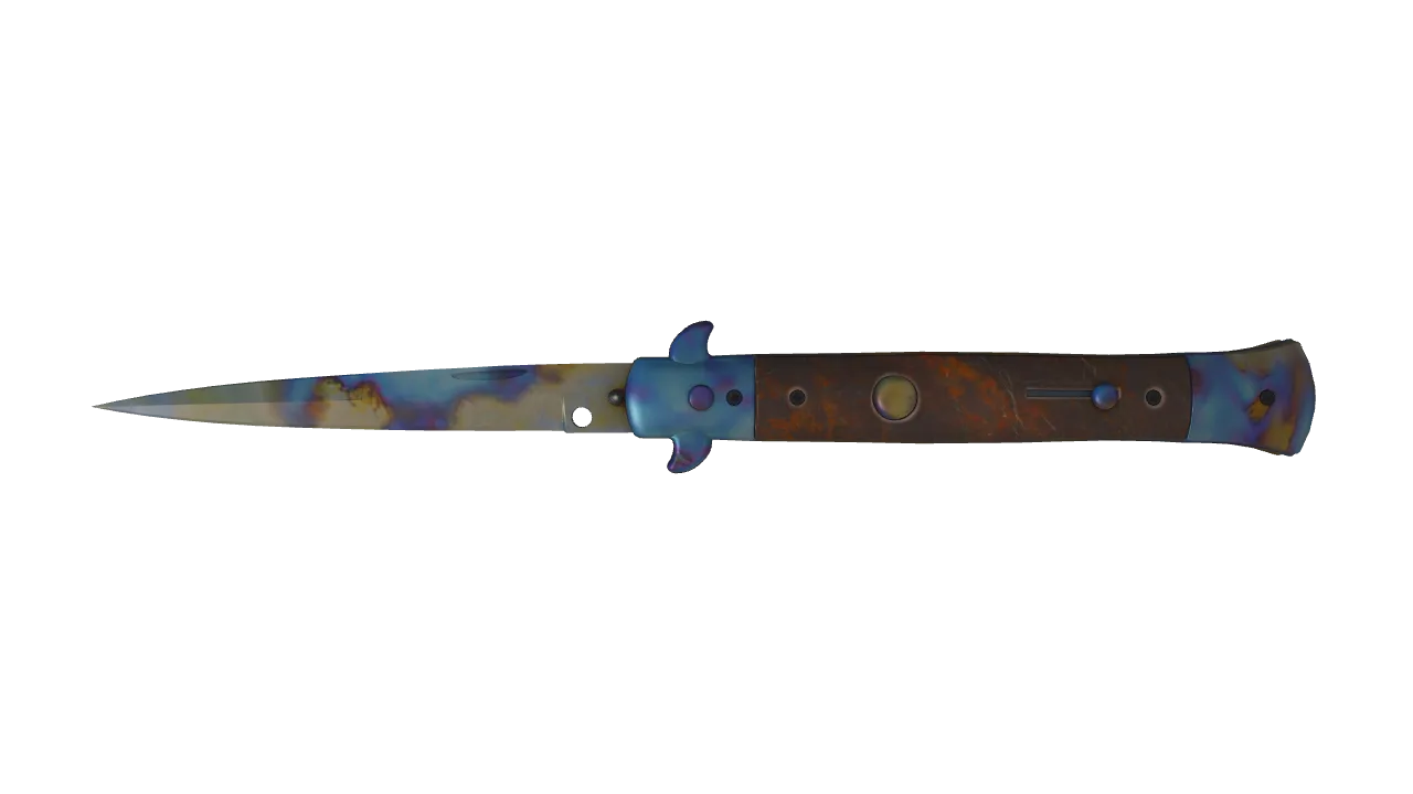 Stiletto Knife | Case Hardened seed #631, front