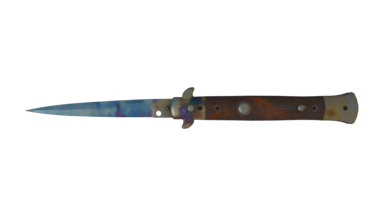 Stiletto Knife | Case Hardened seed #638, front