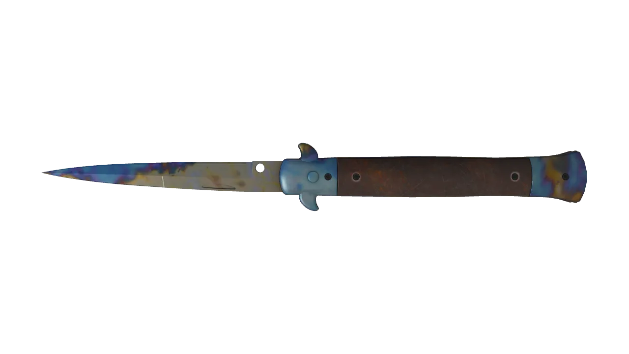 Stiletto Knife | Case Hardened seed #648, back