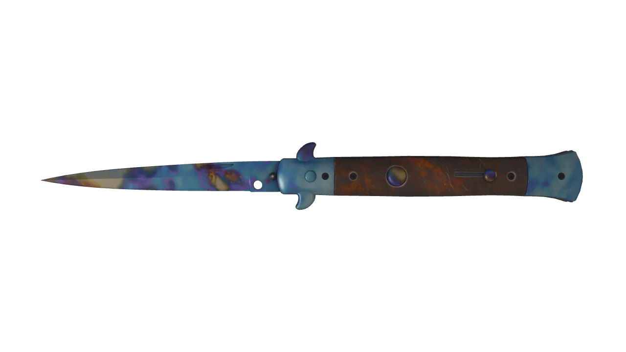 Stiletto Knife | Case Hardened seed #648, front