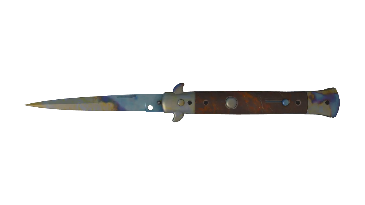 Stiletto Knife | Case Hardened seed #652, front