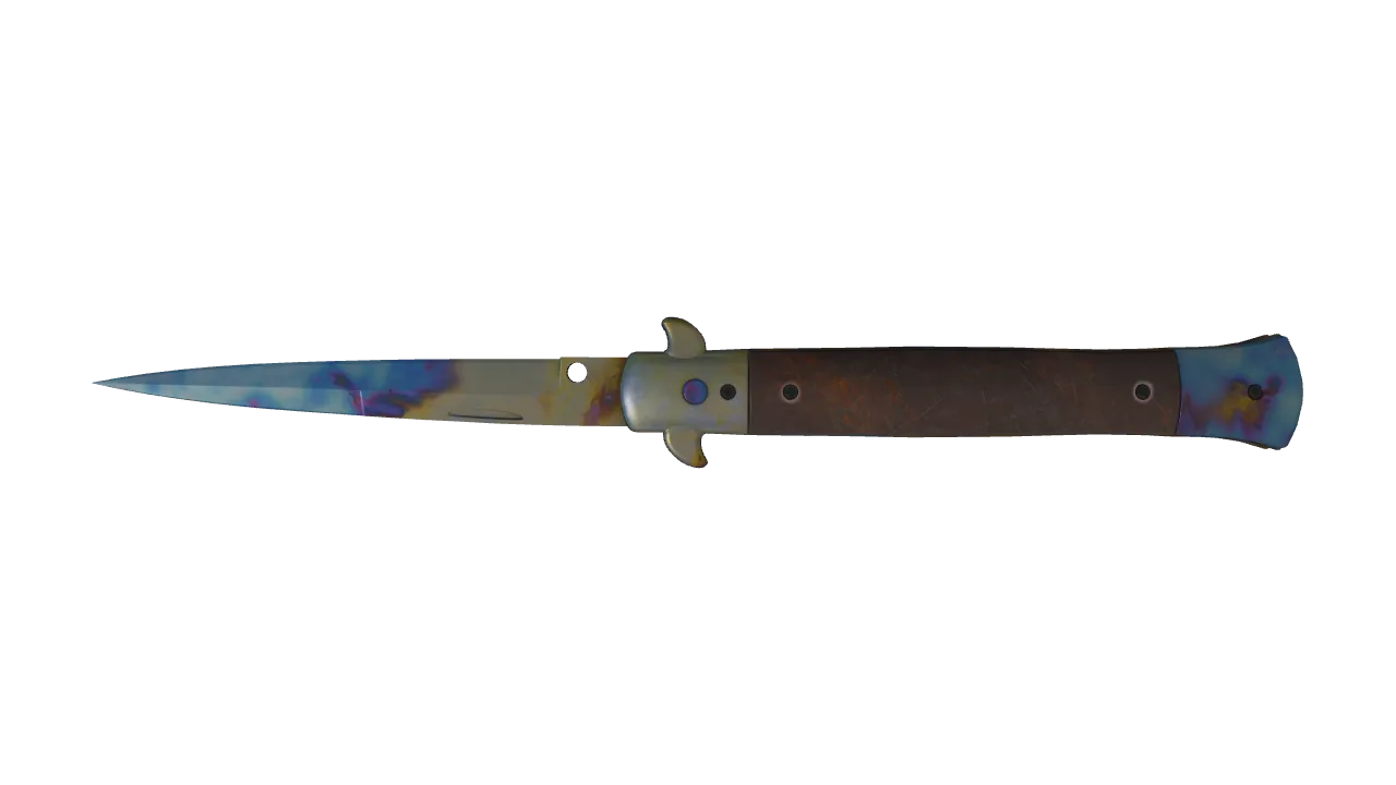 Stiletto Knife | Case Hardened seed #658, back
