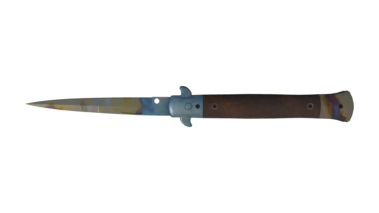 Stiletto Knife | Case Hardened seed #661, back