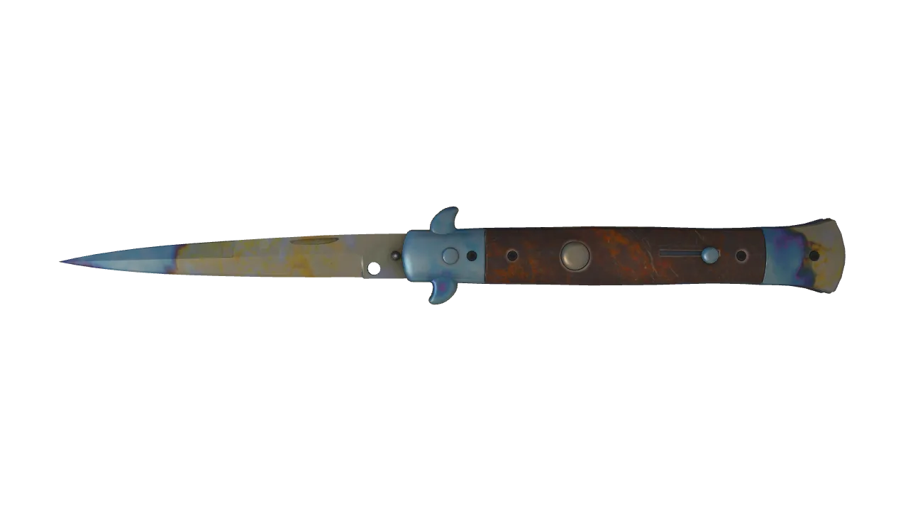 Stiletto Knife | Case Hardened seed #661, front