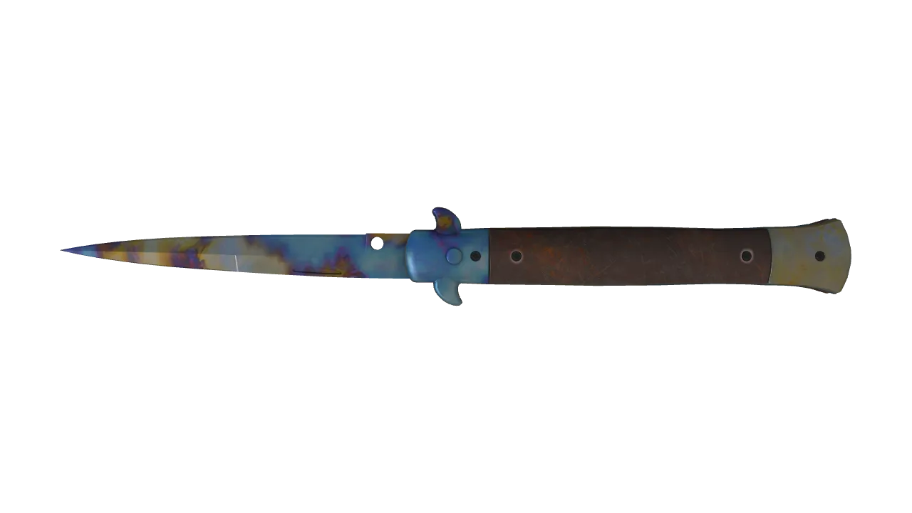 Stiletto Knife | Case Hardened seed #670, back