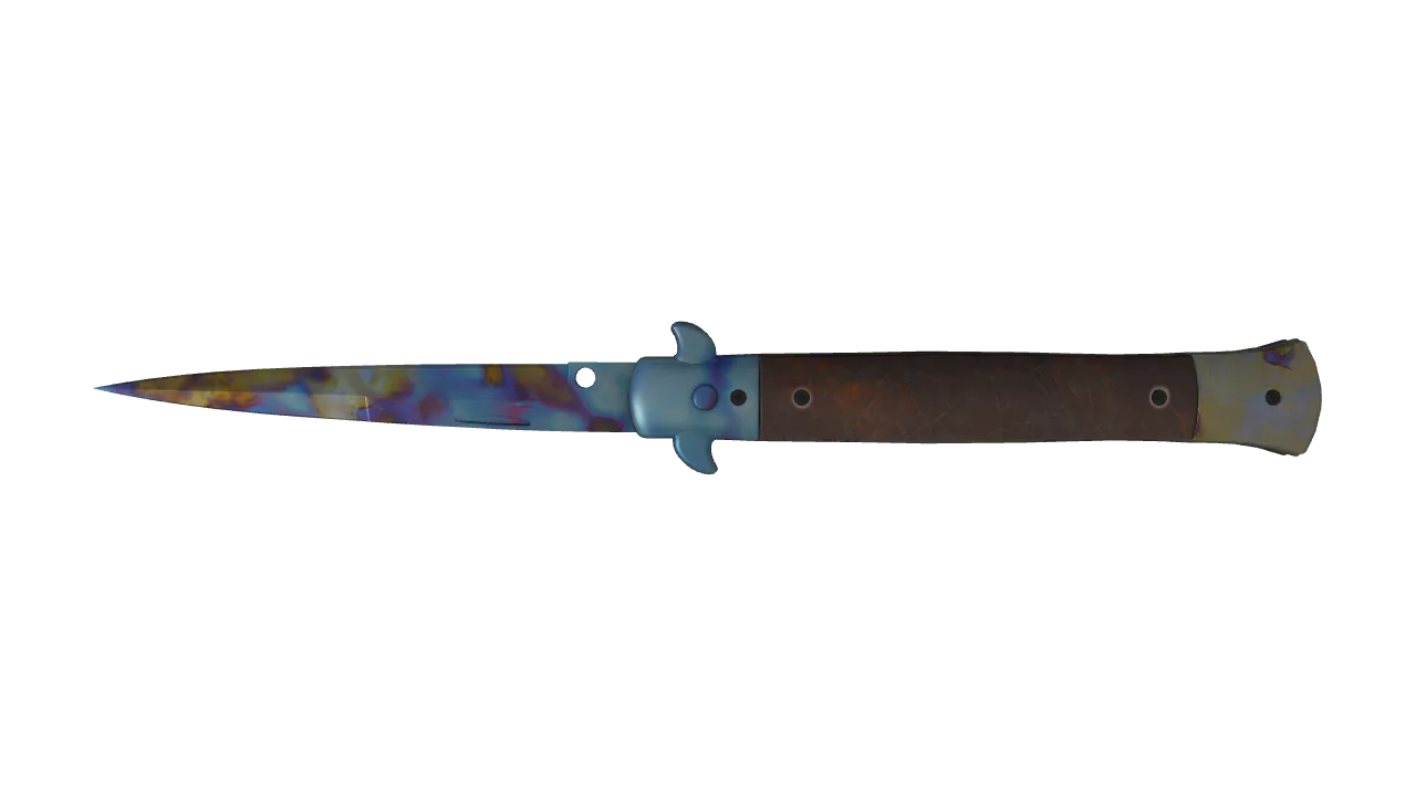Stiletto Knife | Case Hardened seed #711, back