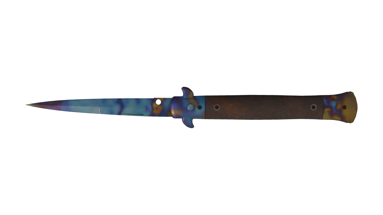 Stiletto Knife | Case Hardened seed #717, back