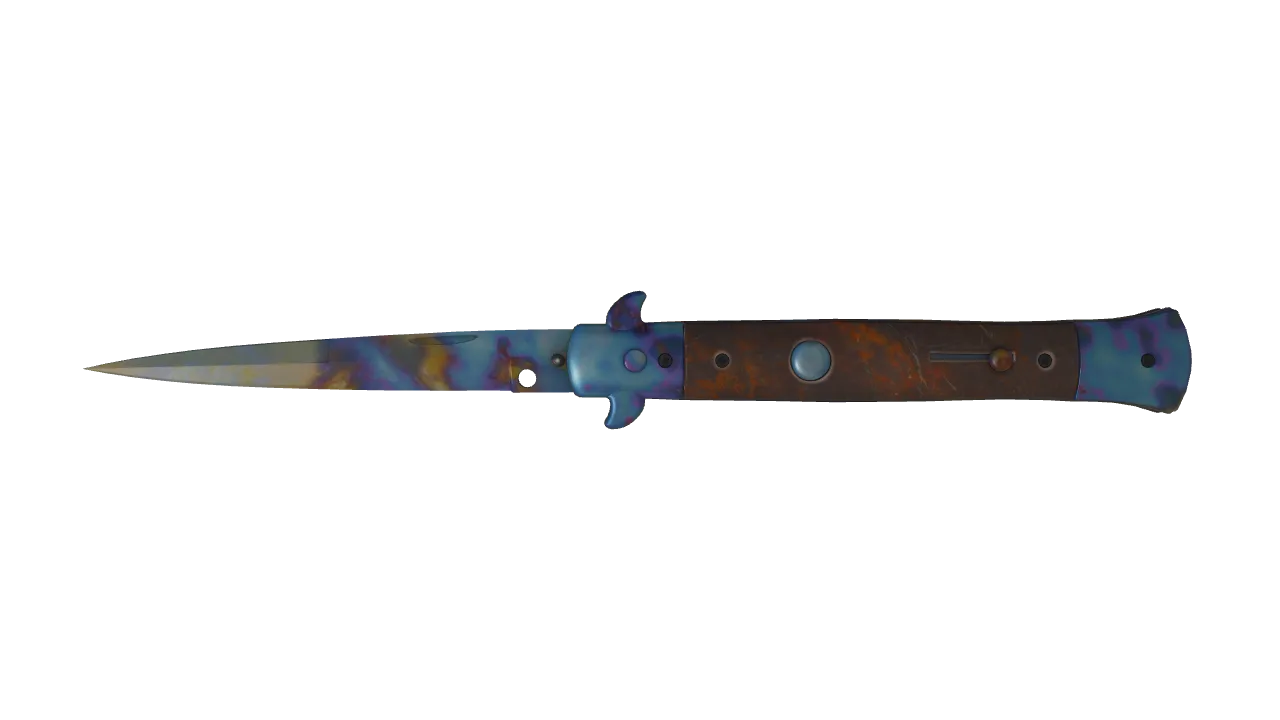 Stiletto Knife | Case Hardened seed #72, front