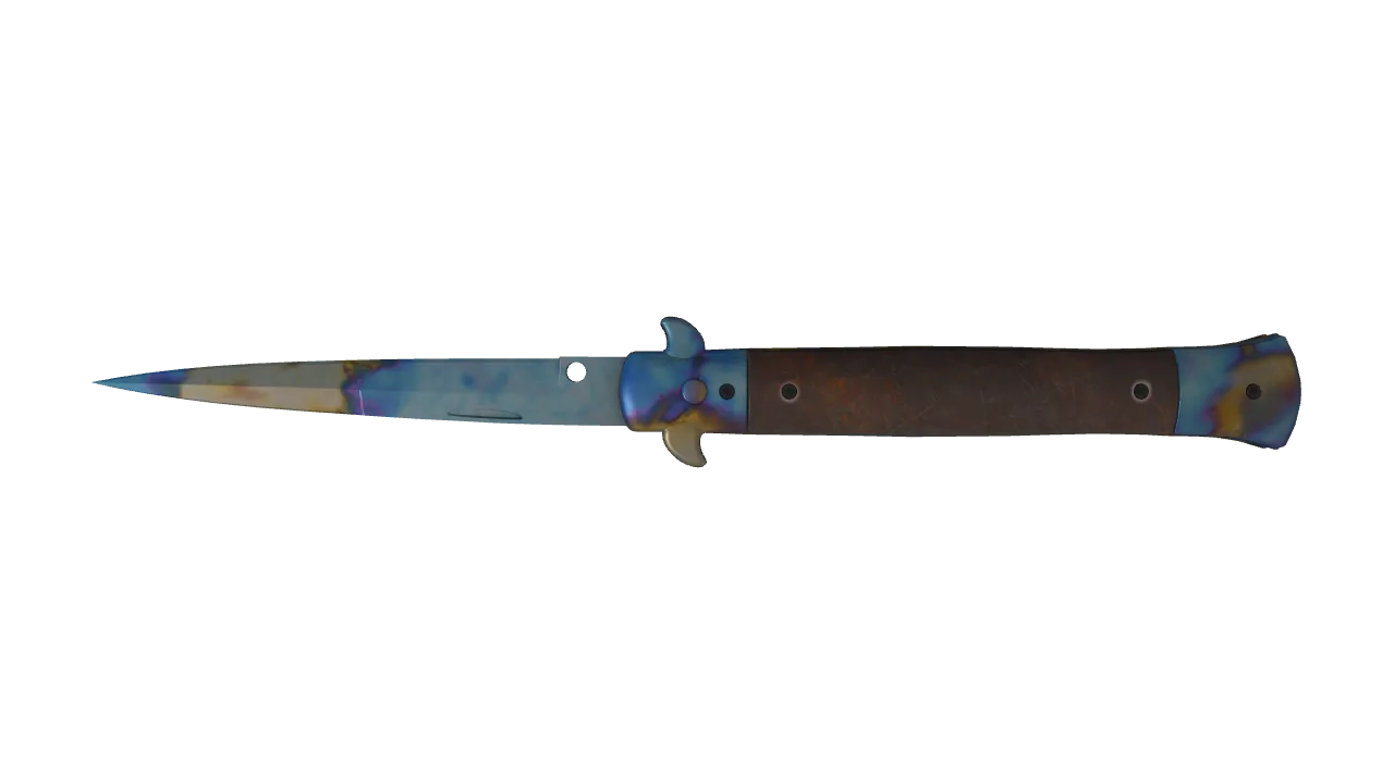 Stiletto Knife | Case Hardened seed #73, back