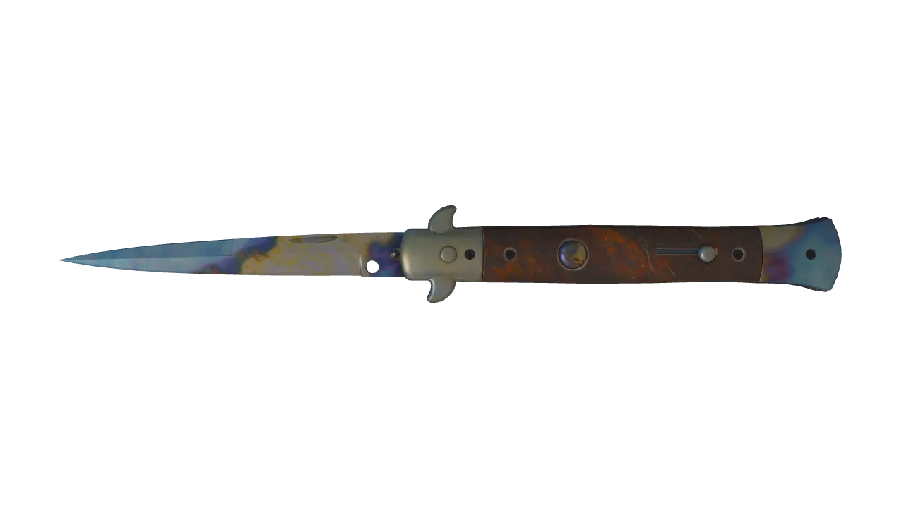Stiletto Knife | Case Hardened seed #73, front