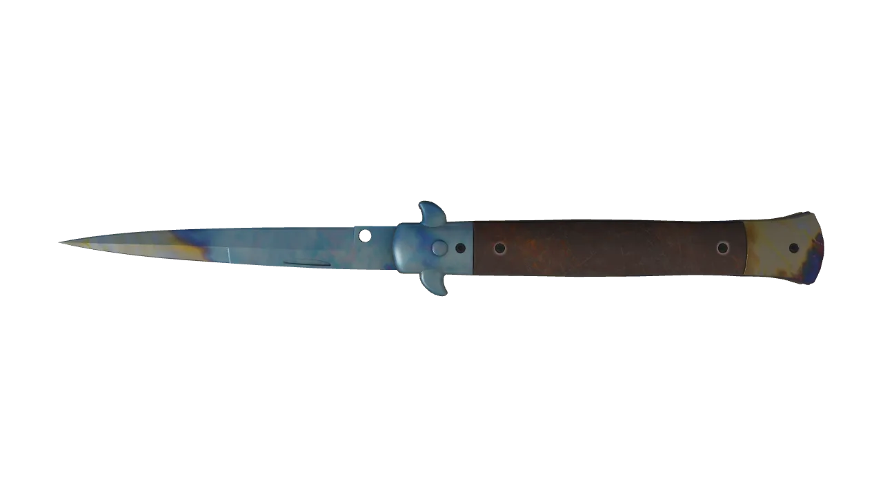 Stiletto Knife | Case Hardened seed #74, back