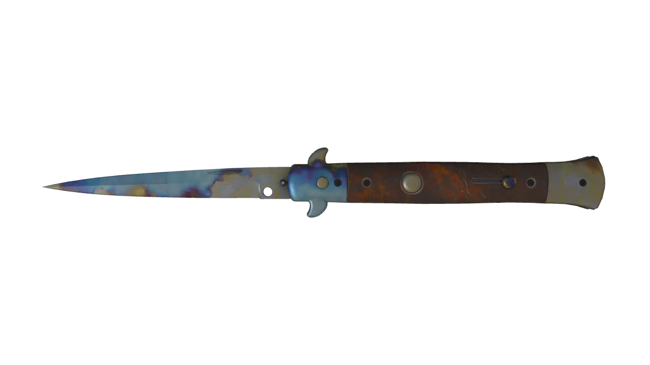 Stiletto Knife | Case Hardened seed #74, front