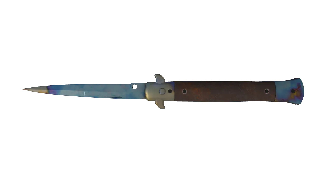 Stiletto Knife | Case Hardened seed #749, back