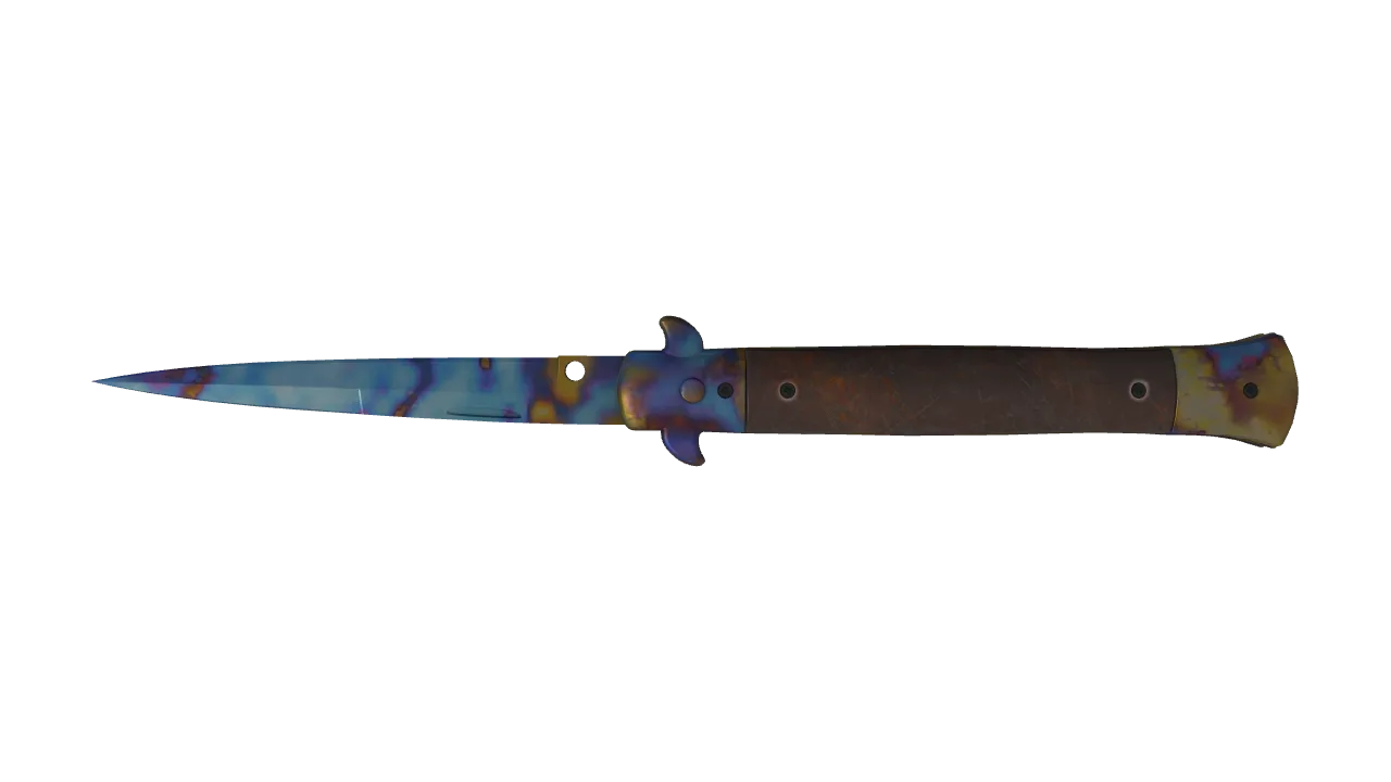 Stiletto Knife | Case Hardened seed #767, back
