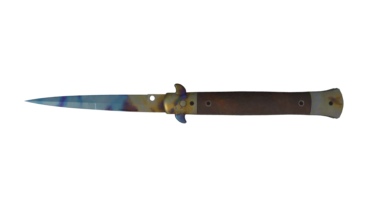 Stiletto Knife | Case Hardened seed #768, back